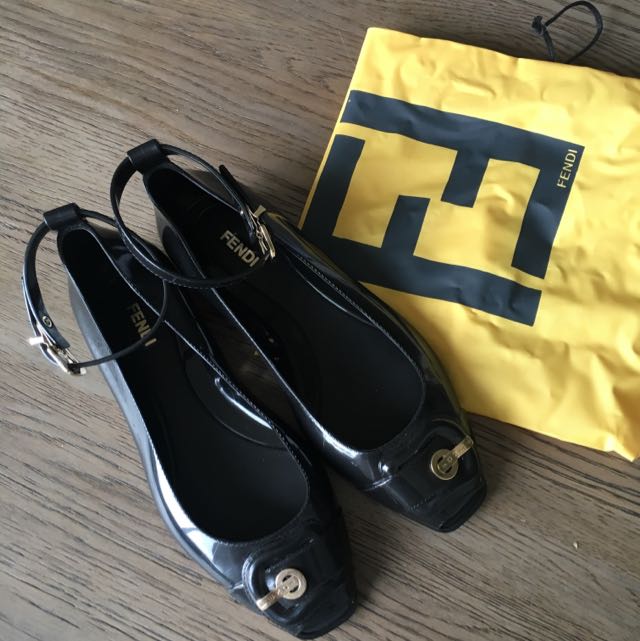 Fendi Black Jelly Sandals