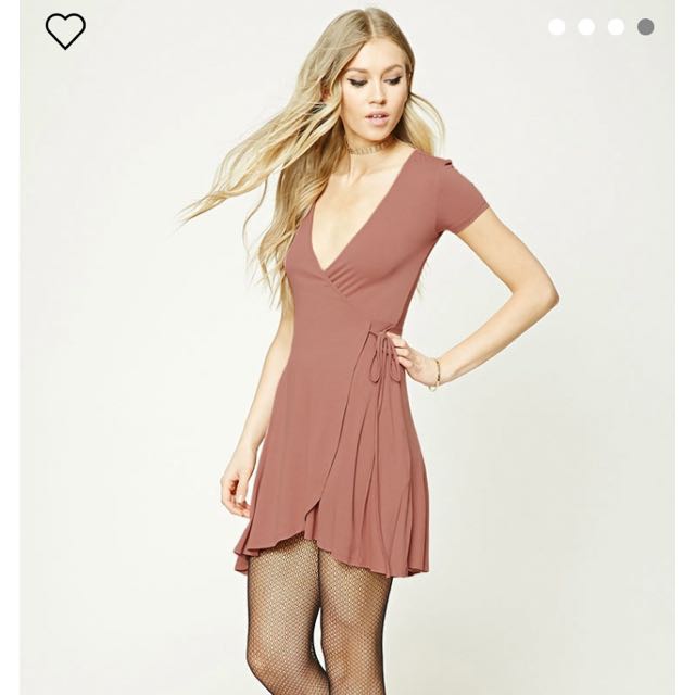 Forever 21 pink wrap dress cheap
