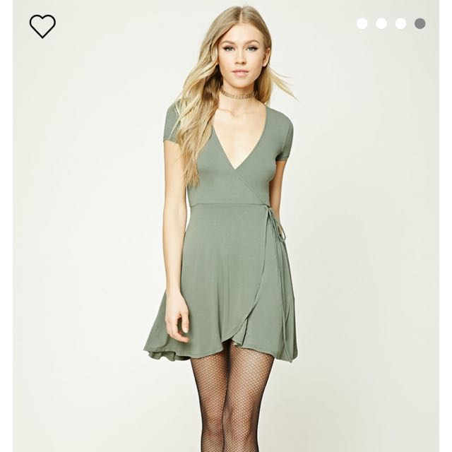 Forever 21 Green Wrap Dress Outlet Sale ...