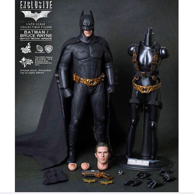 Hot Toys Exclusive Batman Begins First Suit..Rare, Hobbies & Toys, Toys &  Games on Carousell