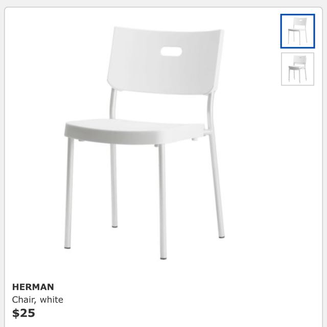 IKEA Herman Dinning Chairs x2, Furniture & Home Living, Furniture