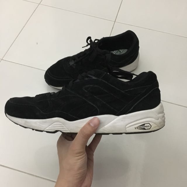 Puma trinomic r698 allover suede black clearance