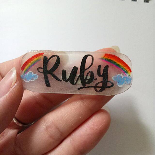 Write Anything Custom Made Pin Name Tag Brooch 100 Handmade Shrink Plastic Design Craft Handmade Craft On Carousell