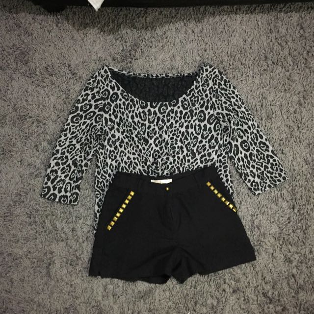 Leopard Off Shoulder, Women's Fashion, Tops, Sleeveless on Carousell