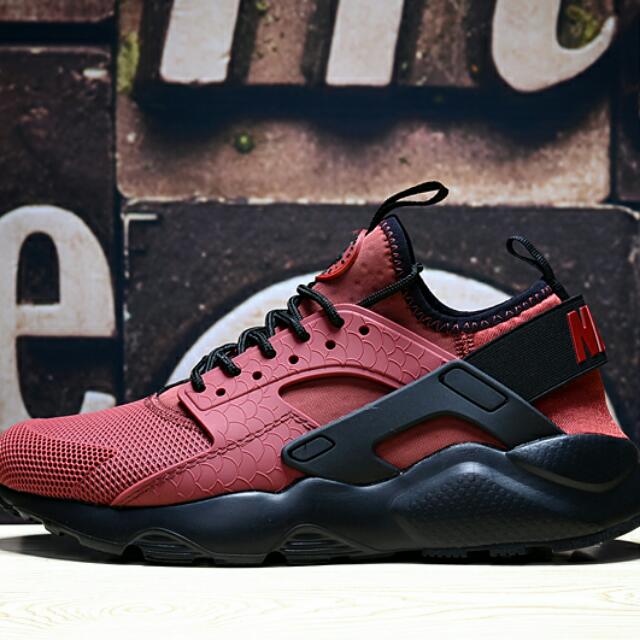 Nike Air Huarache PK Black Maroon Men s Fashion Footwear Sneakers on Carousell
