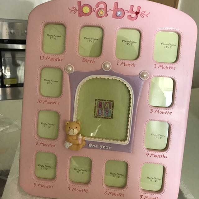 0 12 Months Baby Girl Wooden Photo Frame On Carousell
