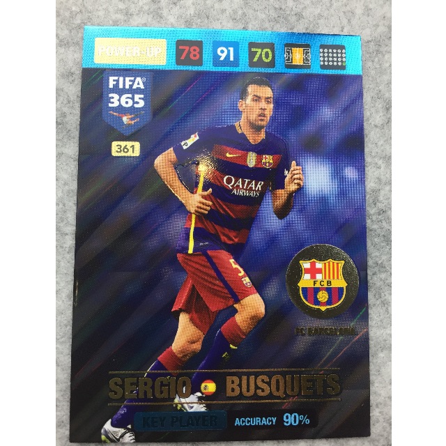 PANINI FIFA 365 cards 2017-361-Sergio BUSQUETS-Key Players-FC Barcelone