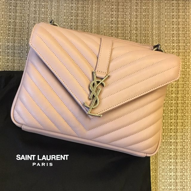 全新ysl聖羅蘭saint Laurent 經典學院包monogram 中尺寸復古玫瑰粉色鍊包手提包 名牌精品 精品包包在旋轉拍賣