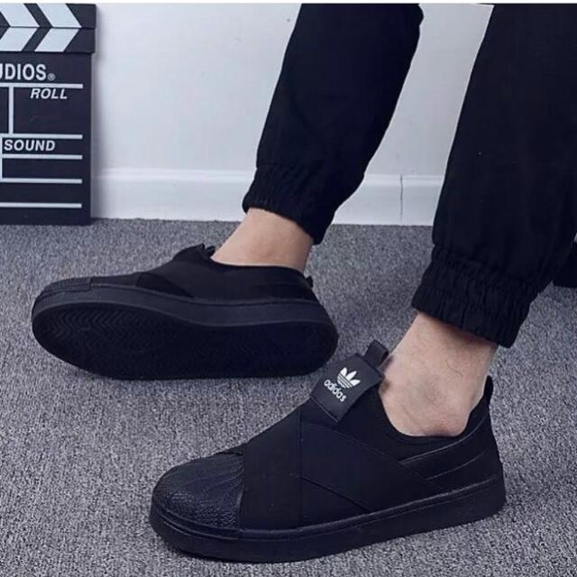 all black slip on shoes womens