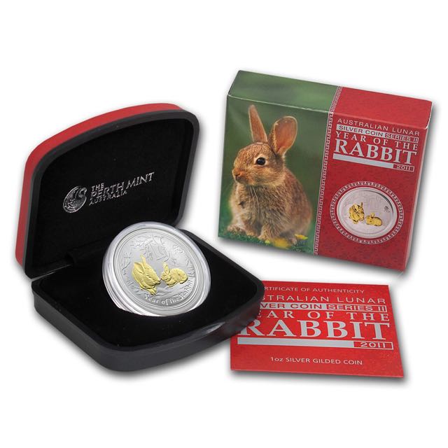 Series II from Perth Mint in Australia 2011 Lunar Rabbit 1 oz Silver Coin