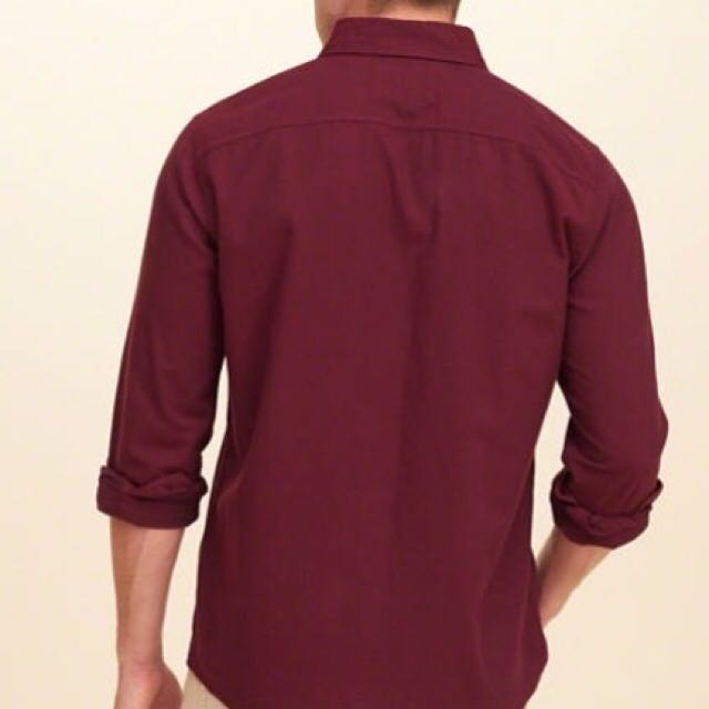 Hollister burgundy shirt 2025