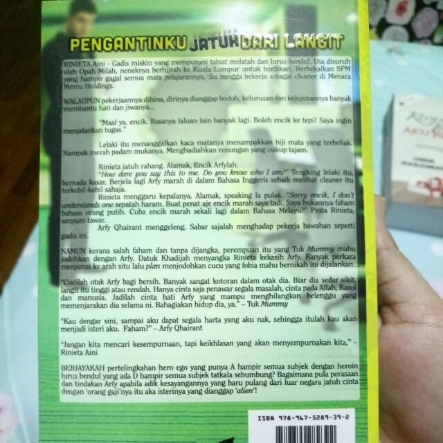 Malay Novel Pengantinku Jatuh Dari Langit Books Stationery Fiction On Carousell