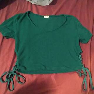 F21 Teal Crop Top