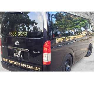 24 Hours Singapore onsite Car battery replacement And Tyre punctured repair service. Swift Battery Specialist, Call +65 8858 9959