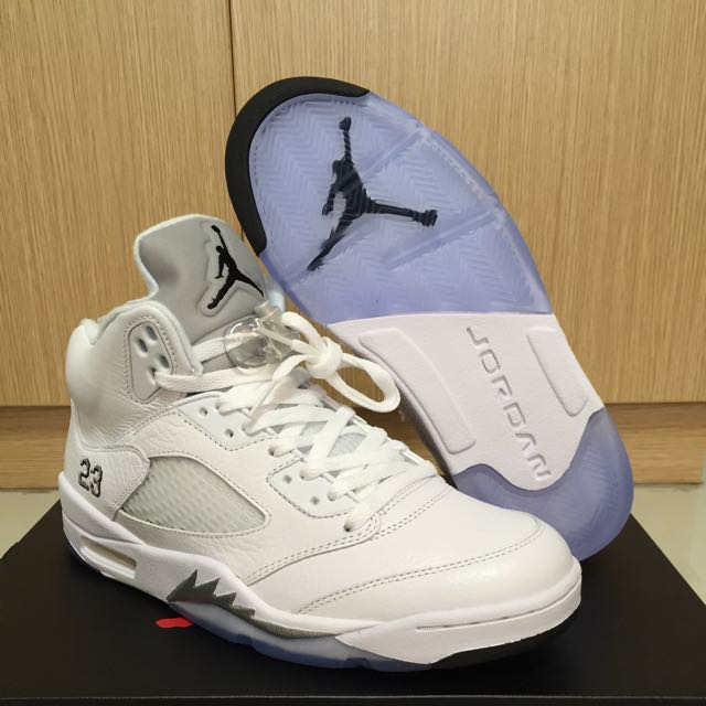 air jordan 5 retro white metallic silver