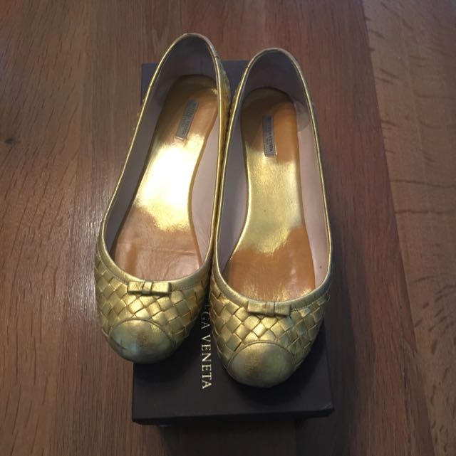 Gold flats size 1 sale