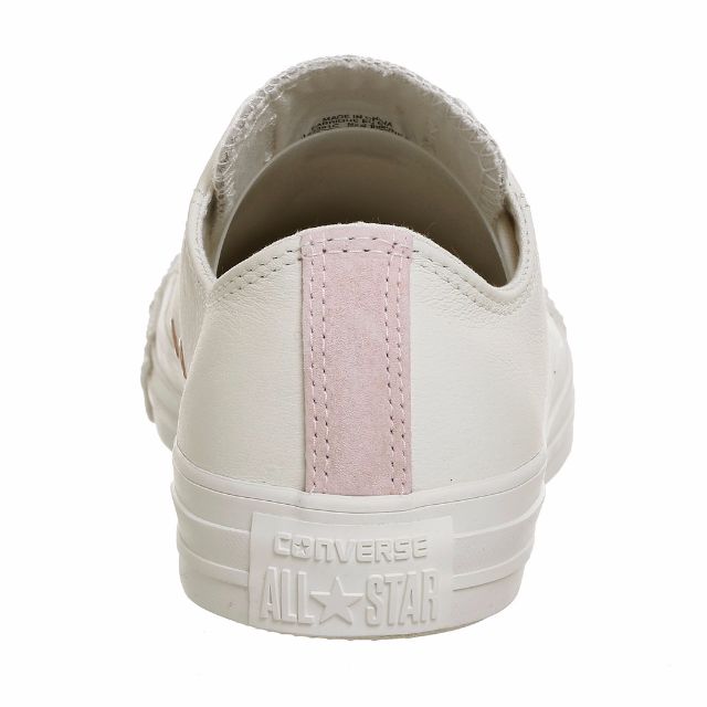 converse all star low leather trainers egret vapour pink