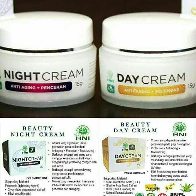 Cream Siang Malam Herbal Hpai Kesehatan Kecantikan Rias Wajah