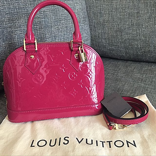 Authentic Louis Vuitton LV Alma BB Red Vernis, Luxury, Bags & Wallets on  Carousell