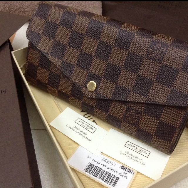 Sarah Wallet Damier Ebene Canvas  Wallets and Small Leather Goods  LOUIS  VUITTON
