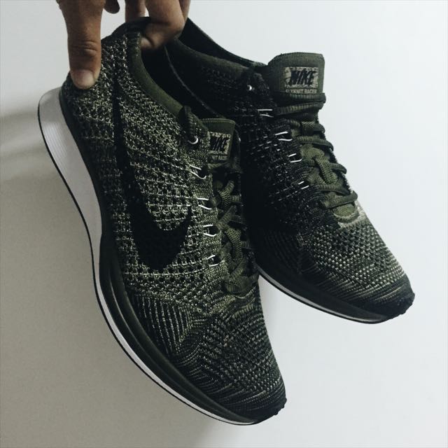 Nike Flyknit Racer (Earth Tones / Rough Green), Men's Fashion, Sneakers on Carousell