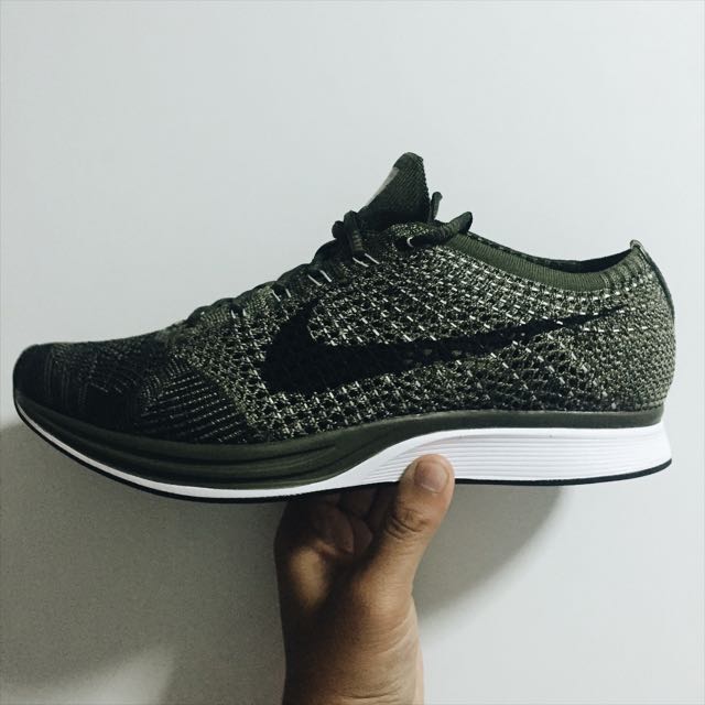 Nike Flyknit Racer Earth Tones Rough Green Men s Fashion Footwear Sneakers on Carousell