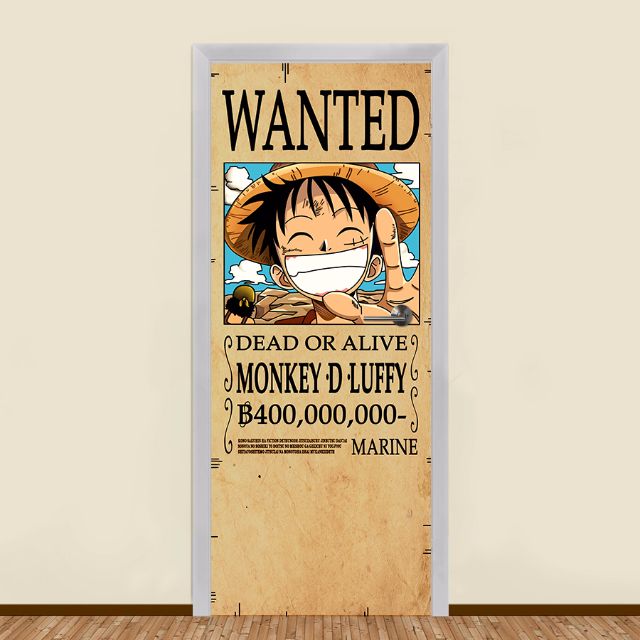 One Piece Wanted Characters Residential Door Arts Bomb Shelter Sticker ...