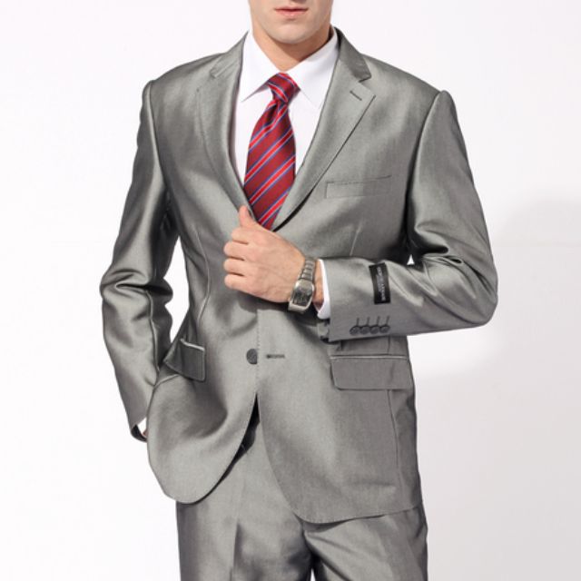 Ready Stock Mens Blazer Pants Silver Grey Men S Fashion Clothes On Carousell