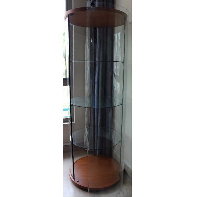 Custom Made Cylinder Glass Cabinet Furniture Shelves Drawers