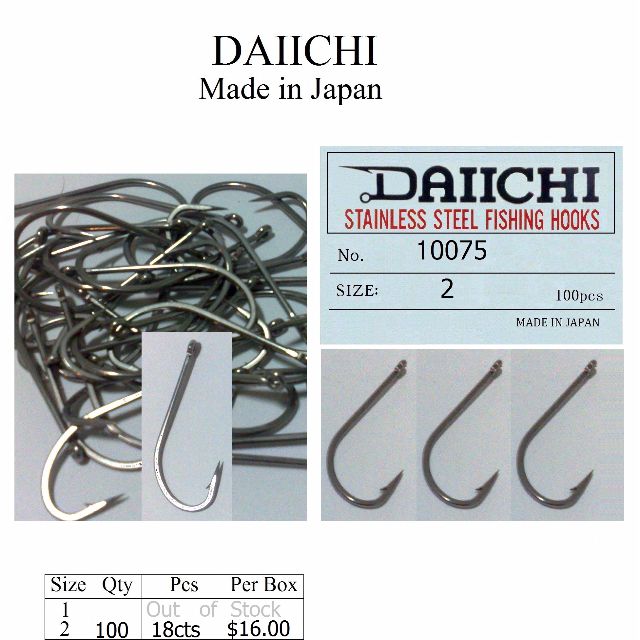 Daiichi Stainless Steel Fishing Hooks Size 2 Sports Sports Games Equipment On Carousell