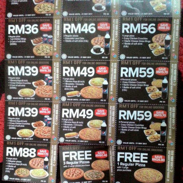Dominos Pizza Voucher, Tickets & Vouchers, Vouchers on Carousell