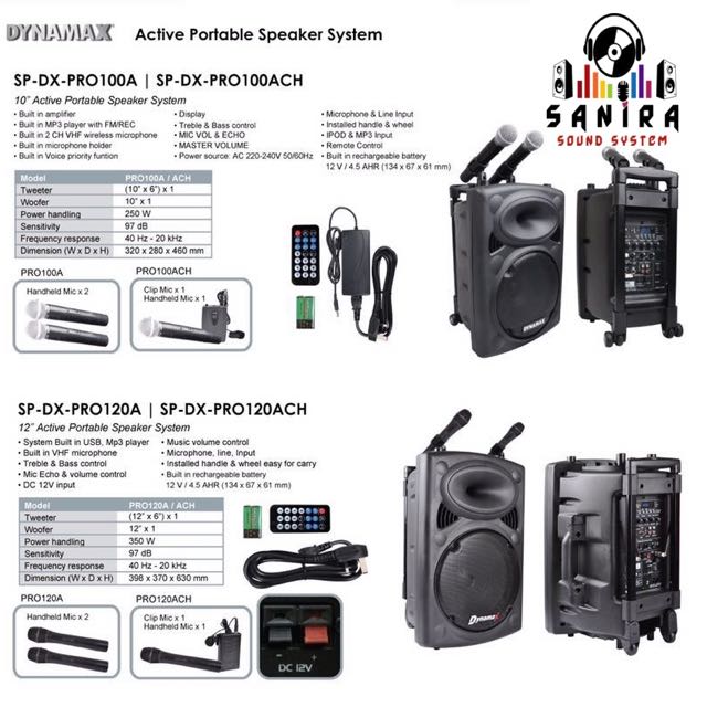dynamax portable pa system