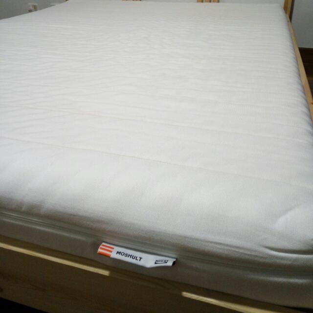 Ikea Queen Size Bed Frame And Mattress, Furniture & Home Living, Furniture, Bed Frames