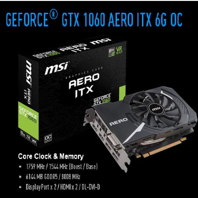 Msi Geforce Gtx 1060 Aero Itx 6g Oc