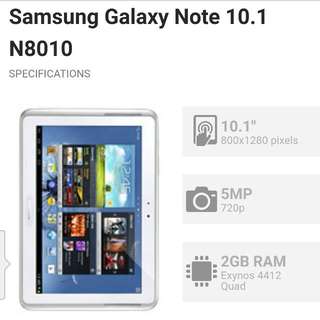 Samsung NOTE 10.1 GT-N8010(WIFI only)