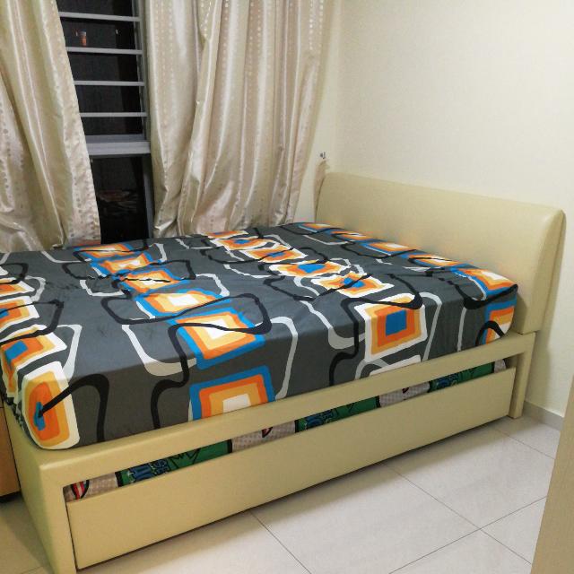 2in1 Queen Size Super Single Pull Out Bed Frame Furniture Beds Mattresses On Carousell