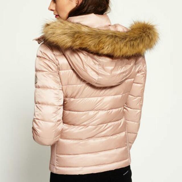 Luxe fuji double top zip hooded jacket