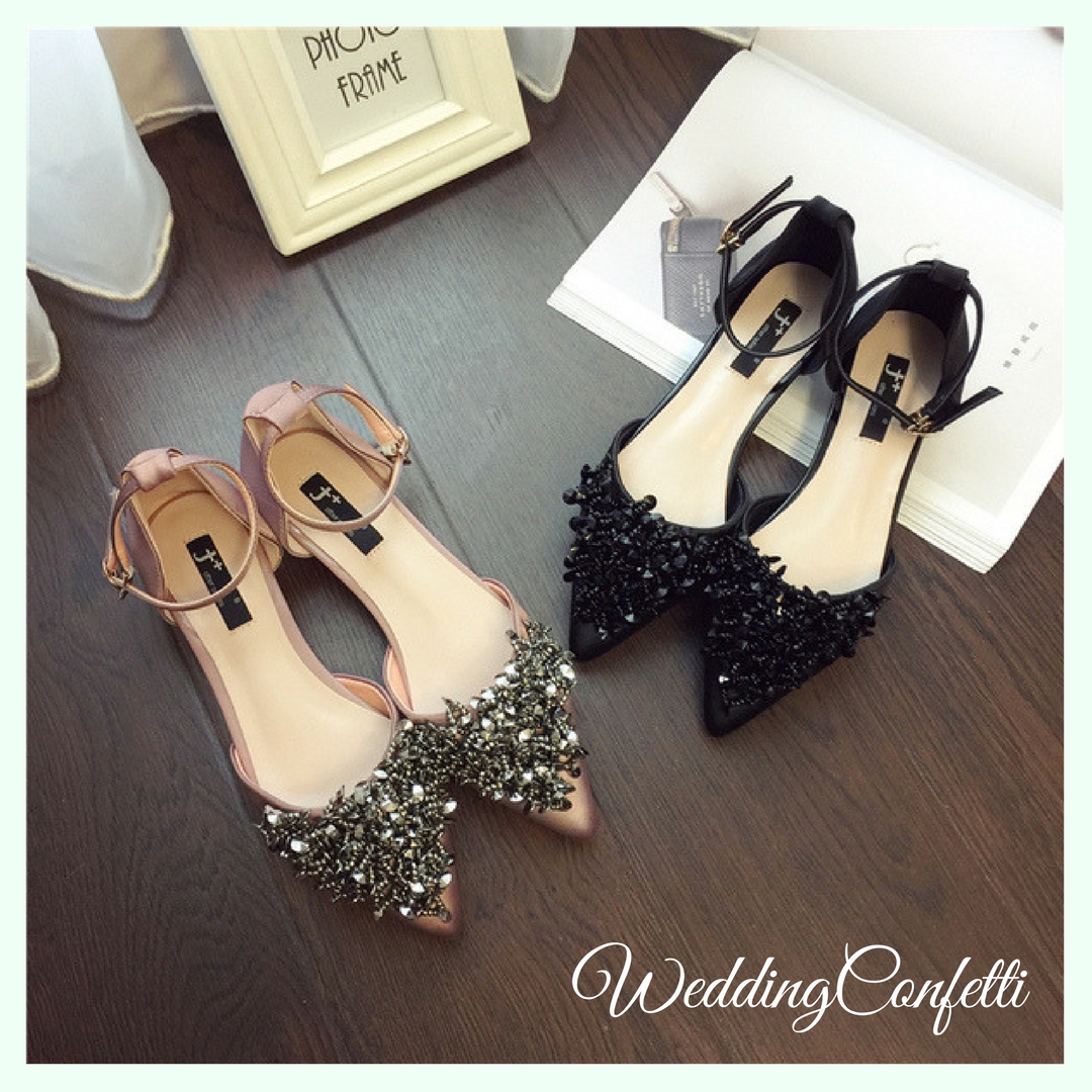 flat black wedding shoes