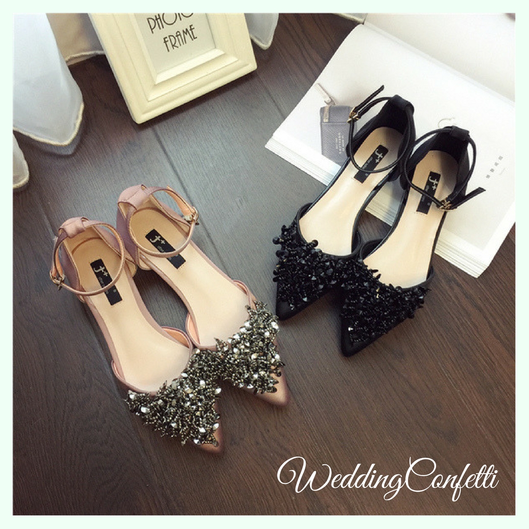 black wedding flats