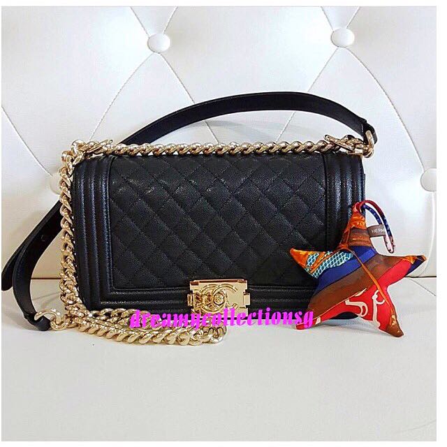 chanel boy bag gold chain