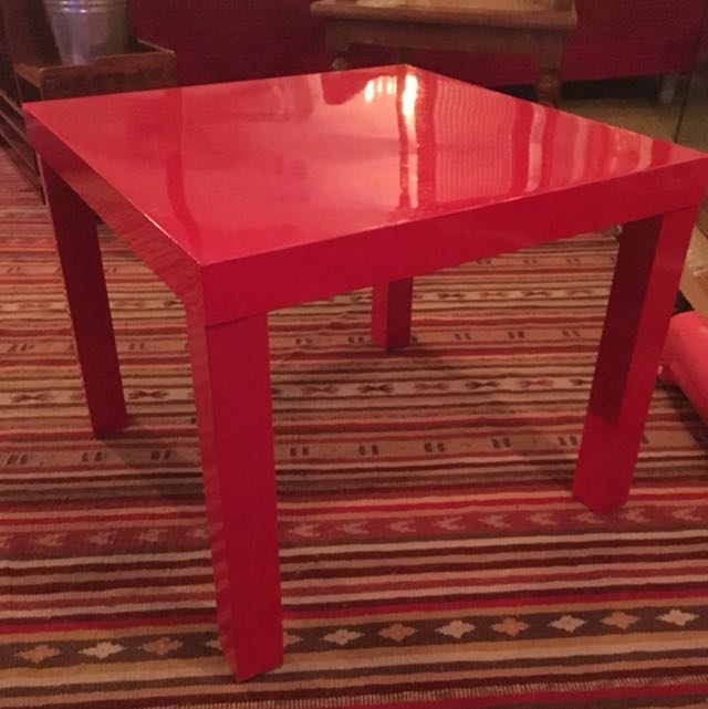 Ikea Coffee Table(Red&Matte Black), Furniture & Home Living, Furniture
