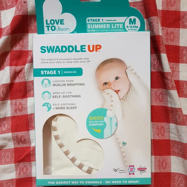Love To Dream Swaddle Up Stage 1 Summer Lite M 6 8.5kg Babies Kids Babies Kids Fashion on Carousell
