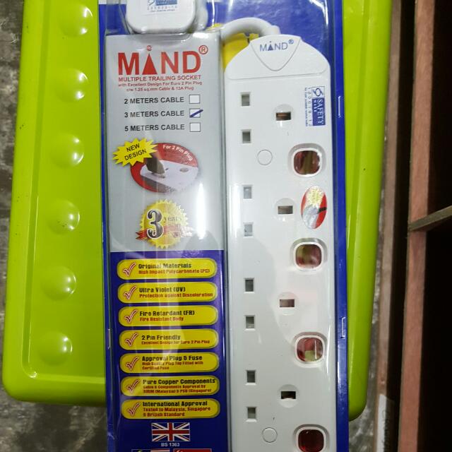 4 Gang Multi Trailing Socket (Category: Electrical, Adaptors & Sockets) located in Singapore. Submitted by tuashardware (Listing ID 91291739, Image 1). Description: .