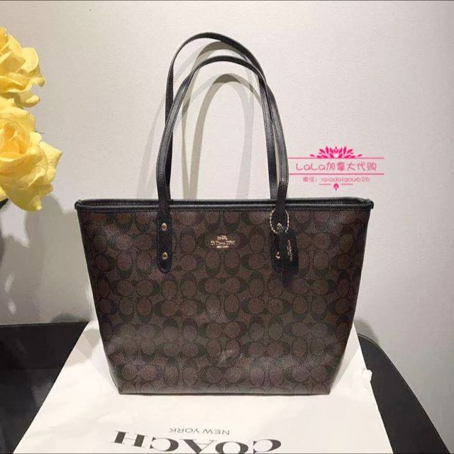CITY ZIP TOTE IN SIGNATURE COACH F36876 Luxury Bags Wallets on
