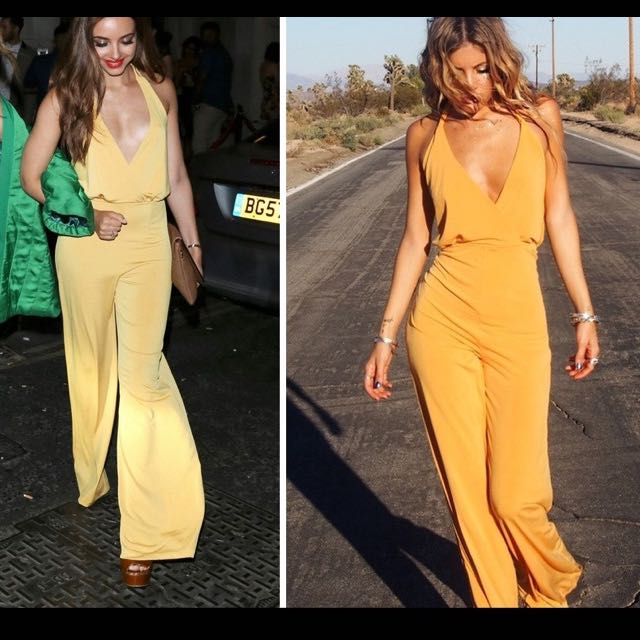 rat and boa yellow jumpsuit