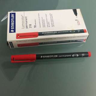 Staedtler Lumocolor Slim Whiteboard Pen Red Pack of 10