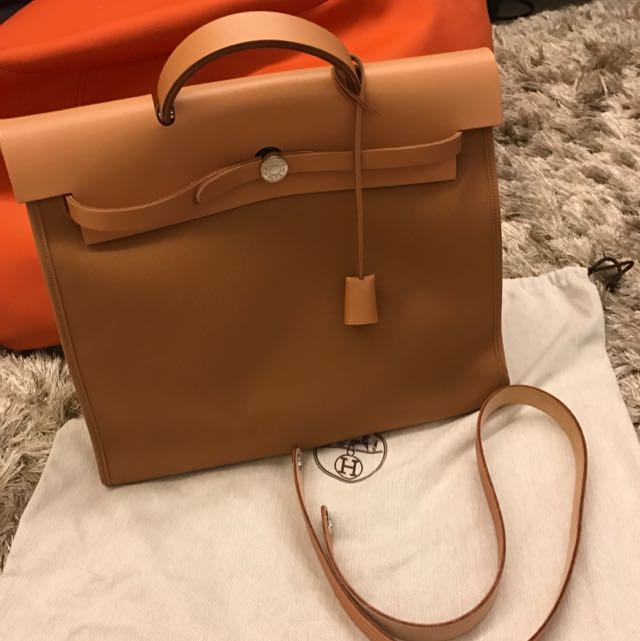 Hermes herbag 39 etoupe, Luxury, Bags & Wallets on Carousell