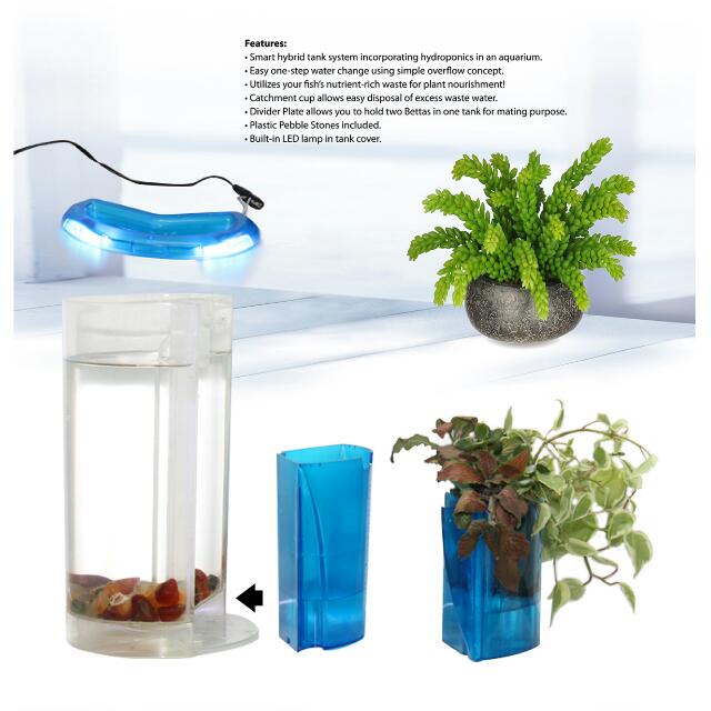 Ocean Free White Betta Flora Hydroponics Aquarium Fish Tank System