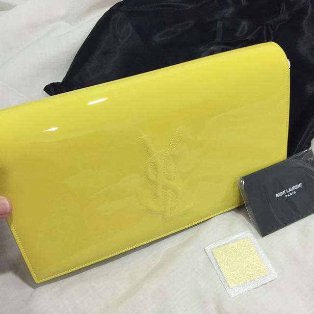 Ysl new arrivals yellow clutch