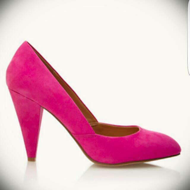 Forever21 Hot Pink Velvet Heels, Women 